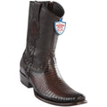 Wild West Boots Mens Genuine Leather Lizard Skin Dubai Toe Short Boots Color Faded Brown