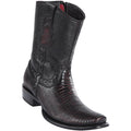 Wild West Boots Mens Genuine Leather Lizard Skin Dubai Toe Short Boots Color Black Cherry