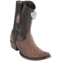 Wild West Boots Mens Genuine Leather Lizard Skin Dubai Toe Short Boots Color Sanded Brown