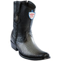 Wild West Boots Mens Genuine Leather Lizard Skin Dubai Toe Short Boots Color Faded Grey