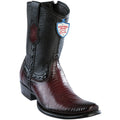 Wild West Boots Mens Genuine Leather Lizard Skin Dubai Toe Short Boots Color Faded Burgundy