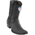Wild West Boots Mens Genuine Leather Lizard Skin Dubai Toe Short Boots Color Sanded Black