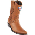 Wild West Boots Mens Genuine Leather Grisly Leather Dubai Toe Short Boots Color Honey