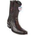 Wild West Boots Mens Genuine Leather Lizard and Deer Dubai Toe Short Boots Color Faded Brown