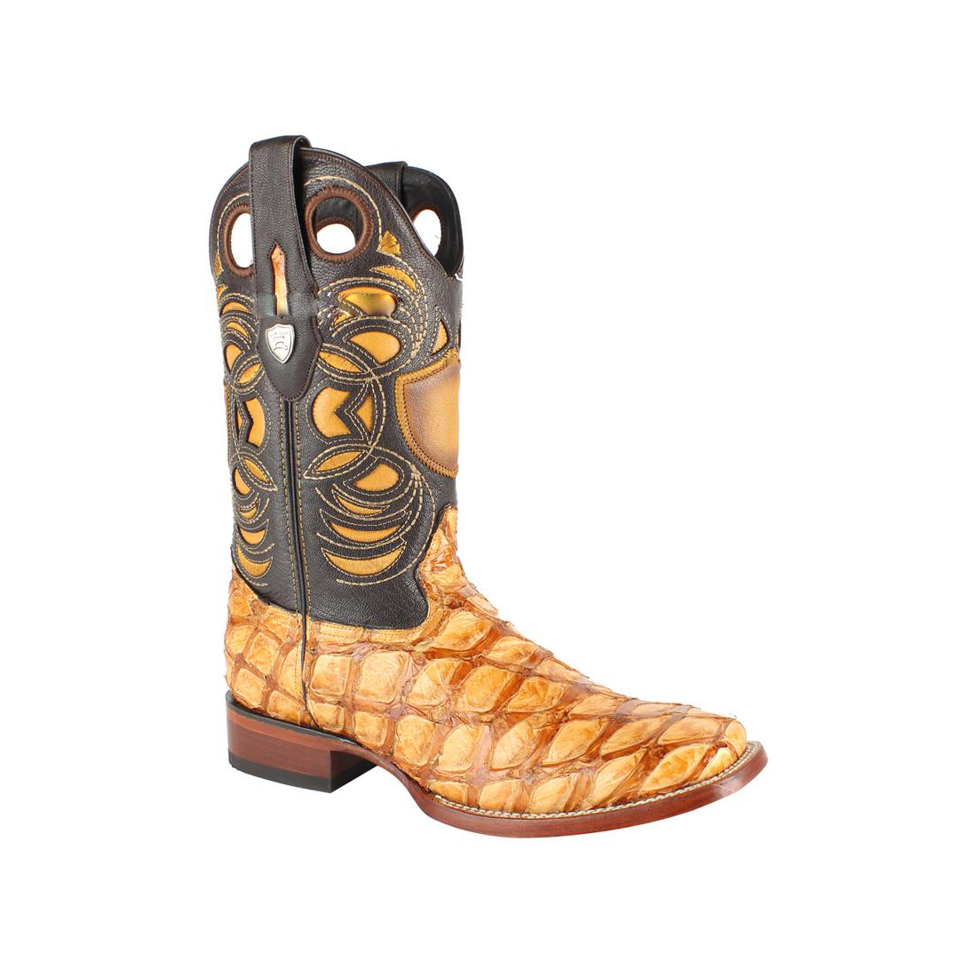 Wild West Men’s Square Toe Piraruccu Fish Boots Handcrafted - 28241002