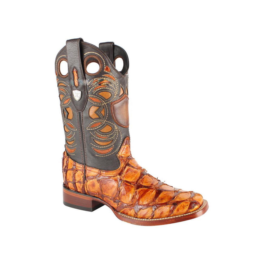Wild West Men’s Square Toe Piraruccu Fish Boots Handcrafted - 28241003
