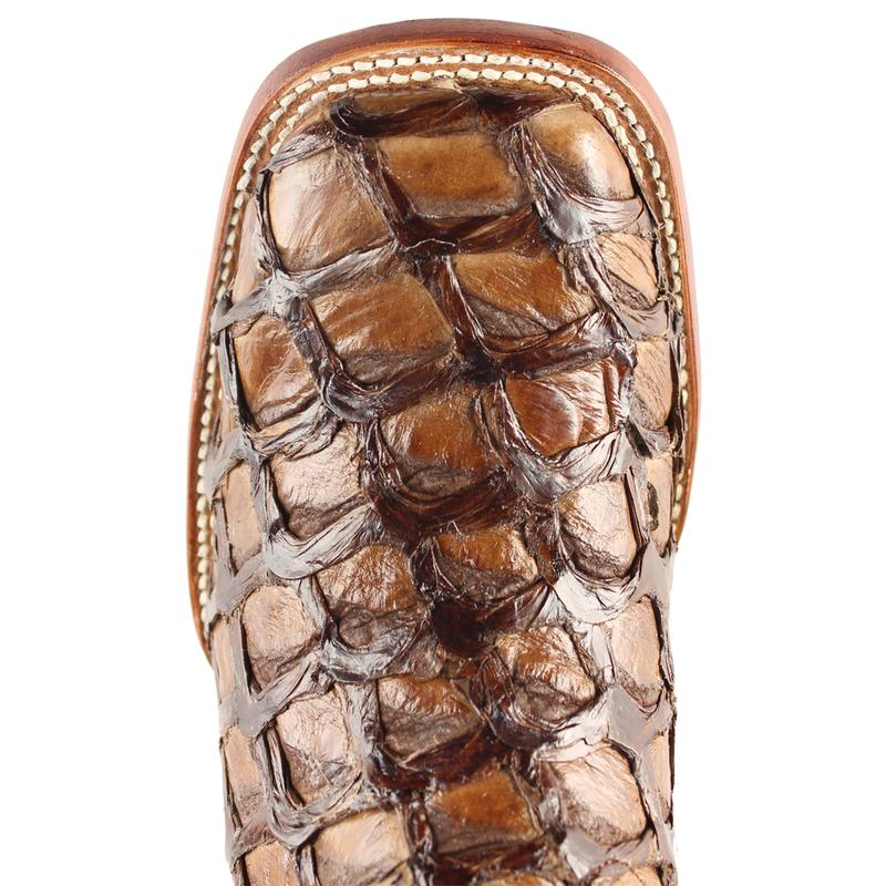 Wild West Men's Boots Square Toe Piraruccu Fish Handcrafted - 28241007 EE