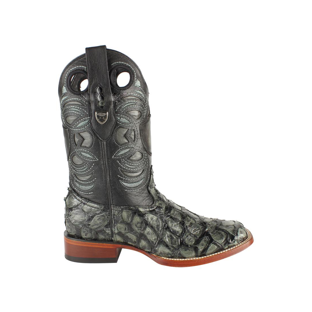 Wild West Men's Boots Square Toe Piraruccu Fish Handcrafted - 28241009