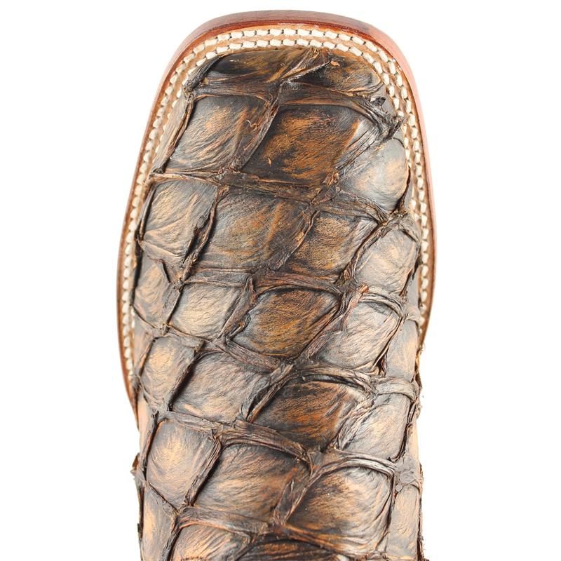 Wild West Men"s Boots Square Toe Piraruccu Fish Boots Handcrafted - 2824N1007