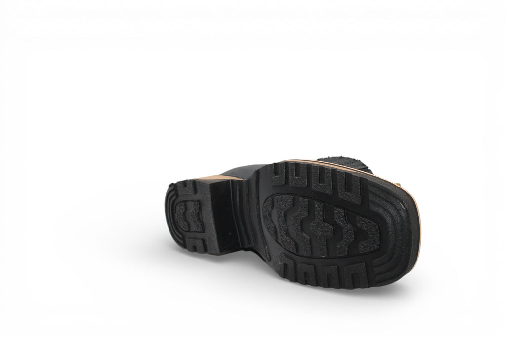 Mens Crazy Leather Boot Black – Lightweight Rubber Sole H42D2605