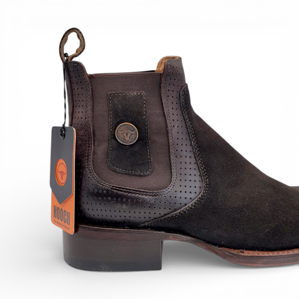 Men’s Suede Leather Botin in Chocolate – H42R2894