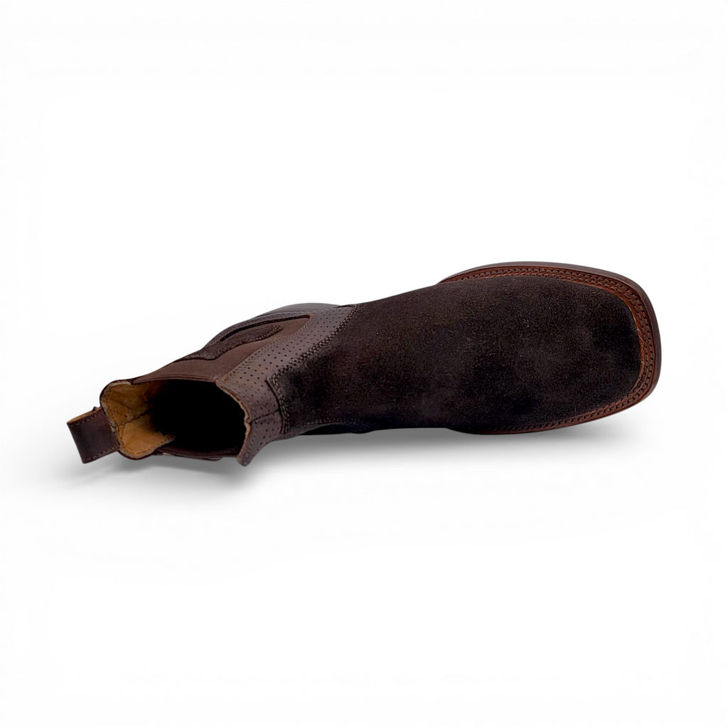 Men’s Suede Leather Botin in Chocolate – H42R2894