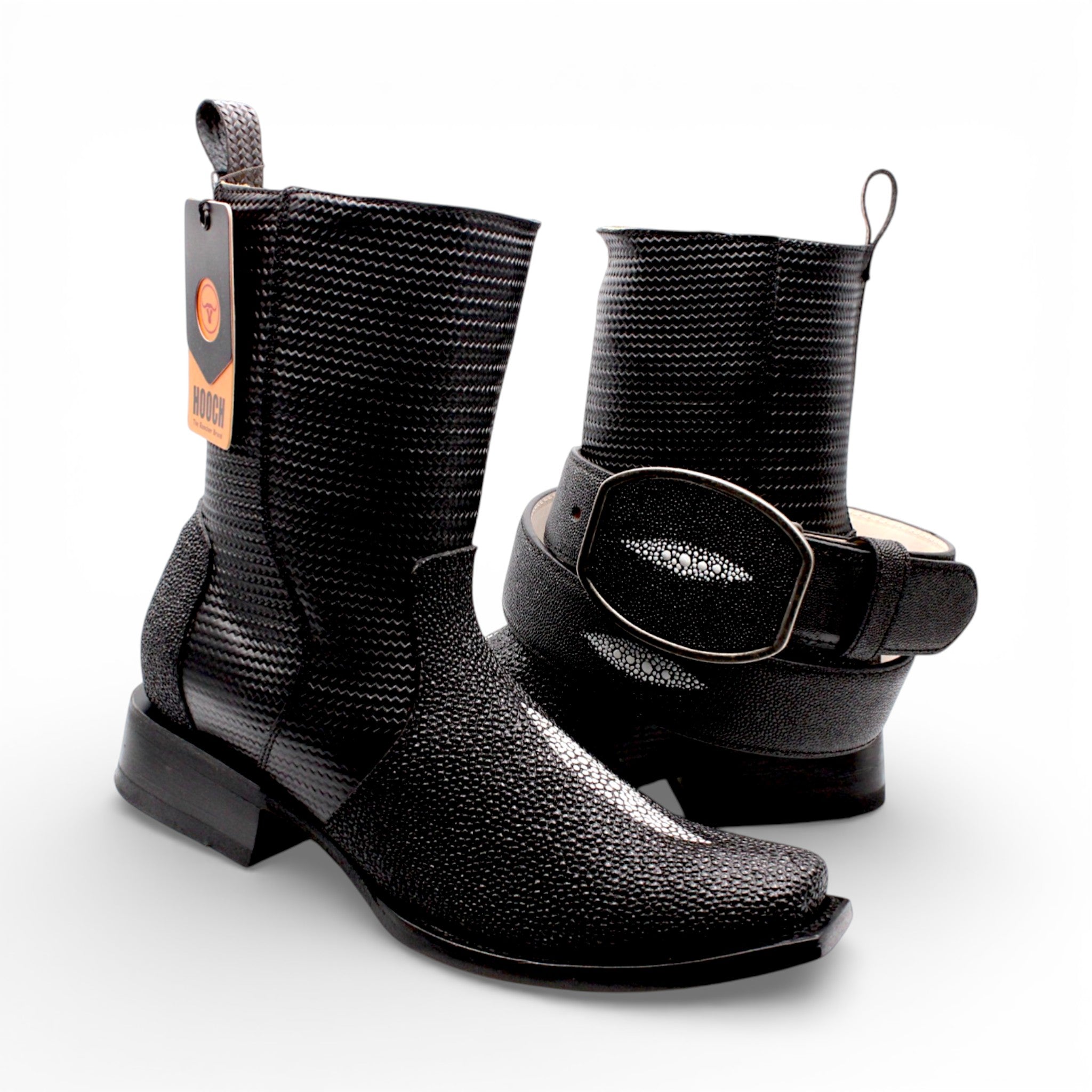 Mens Dubai Toe Stingray Print Boot – Single Stone Zipper Western Boot H580594