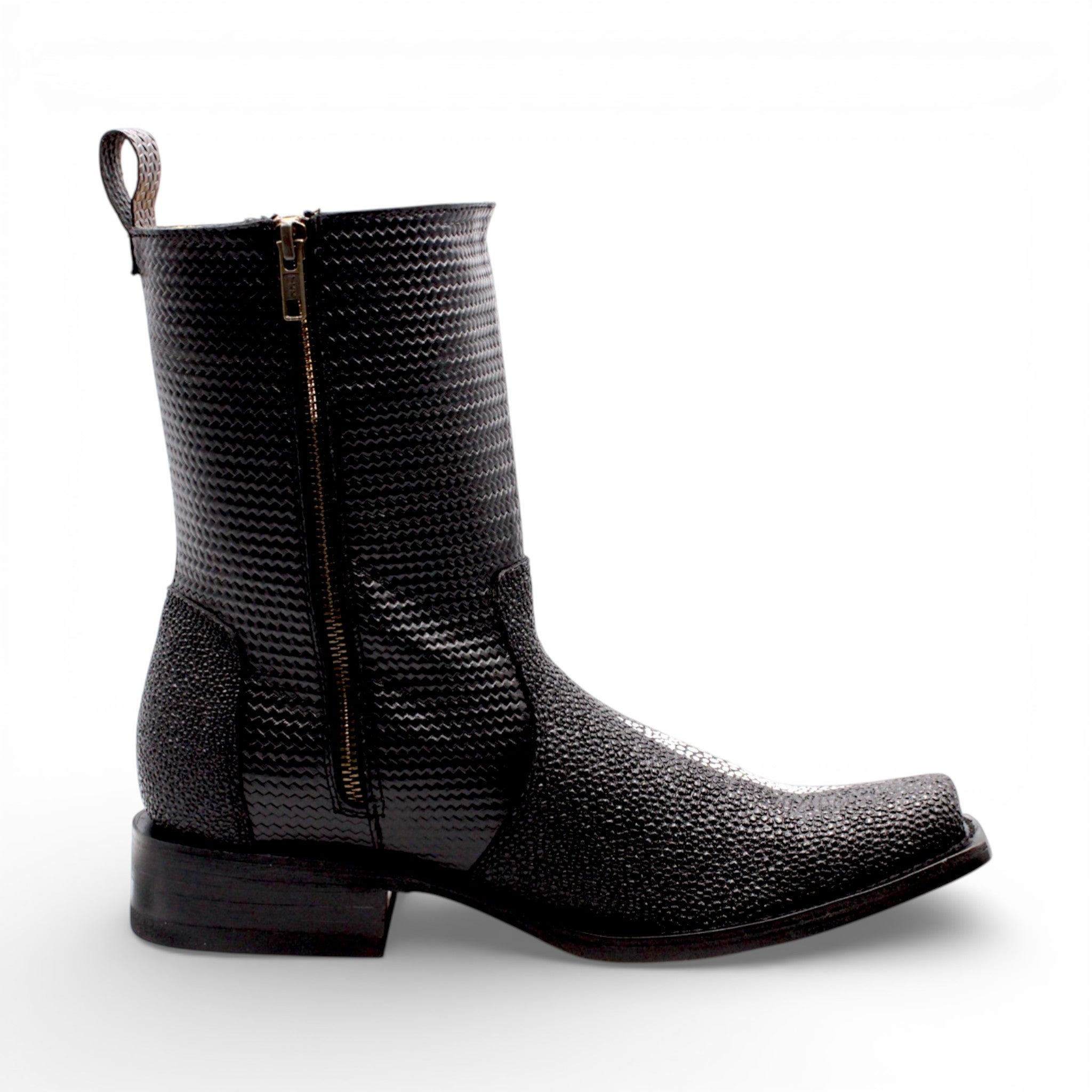 Mens Dubai Toe Stingray Print Boot – Single Stone Zipper Western Boot H580594