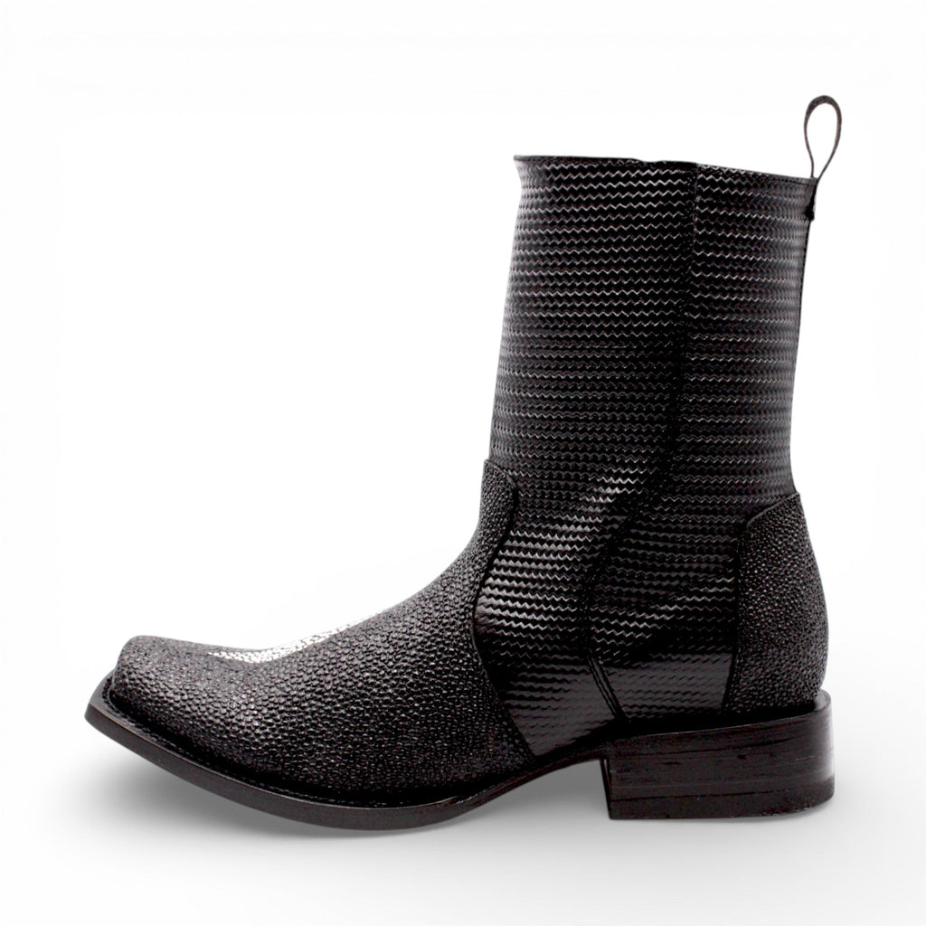 Mens Dubai Toe Stingray Print Boot – Single Stone Zipper Western Boot H580594