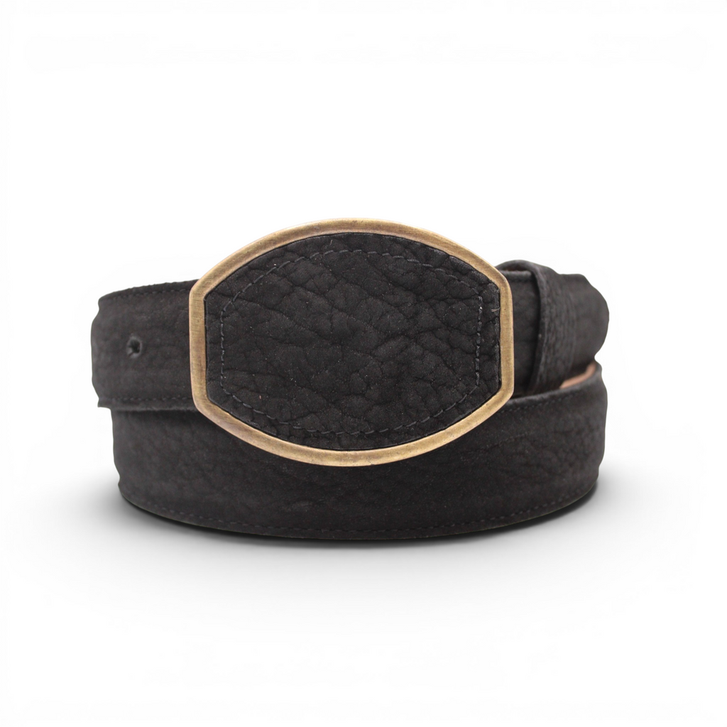 Mens Leather Belt Black 1.5 Inch – Shoulder Leather Western Belt HC-137