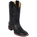 Black Wide Square Toe Cowboy Boots