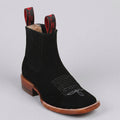 Women's Black Suede Short Cowgirl Boots