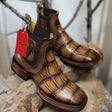 Men's Alligator Print Square Toe Western Boots