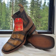 Men's Alligator Print Square Toe Western Boots