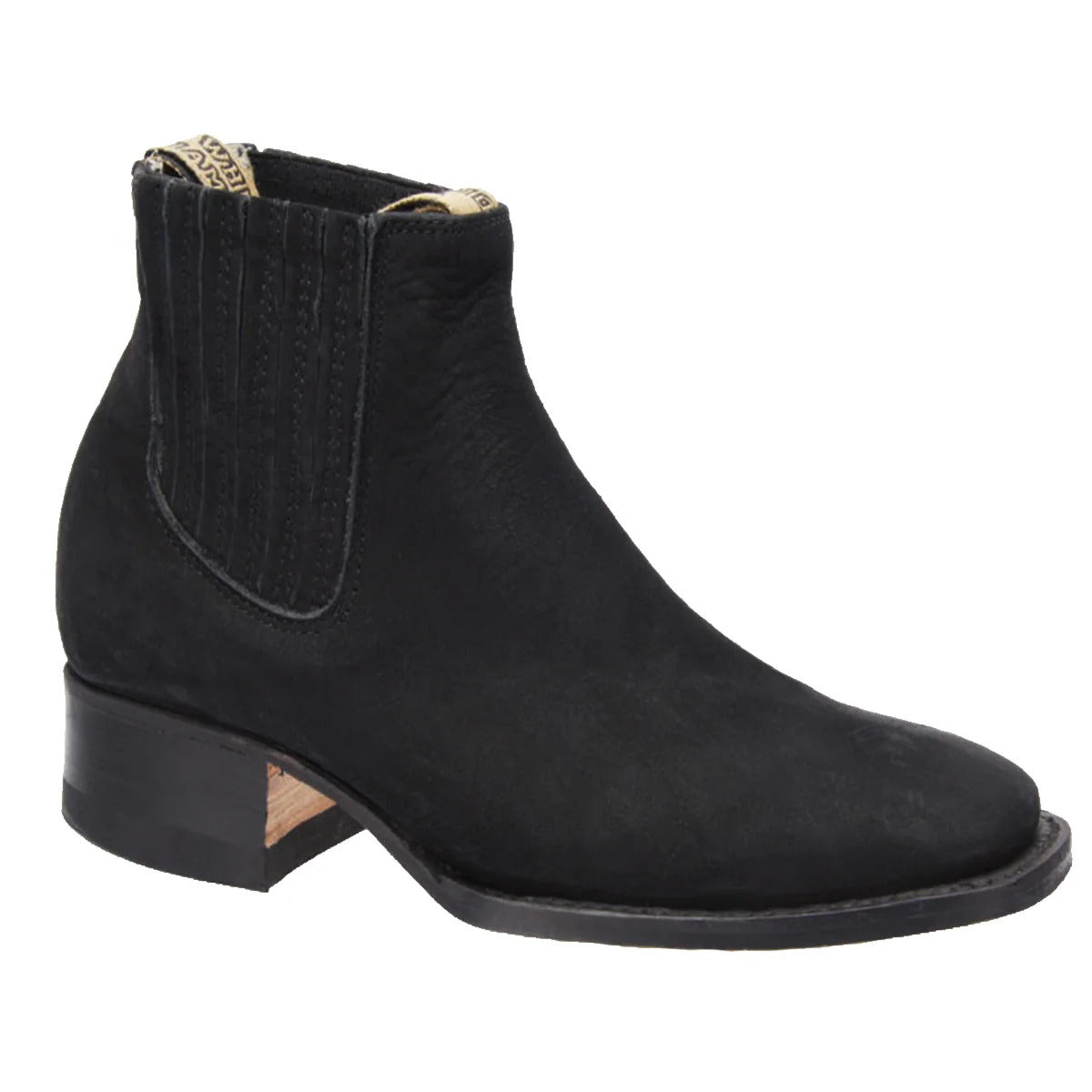 Women's Black Booties - Botines Charros Square Toe