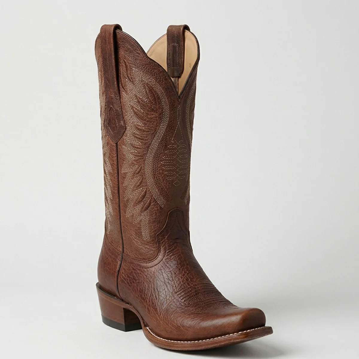 Los Altos Women's Walnut Cowboy Boots Semi Square Toe