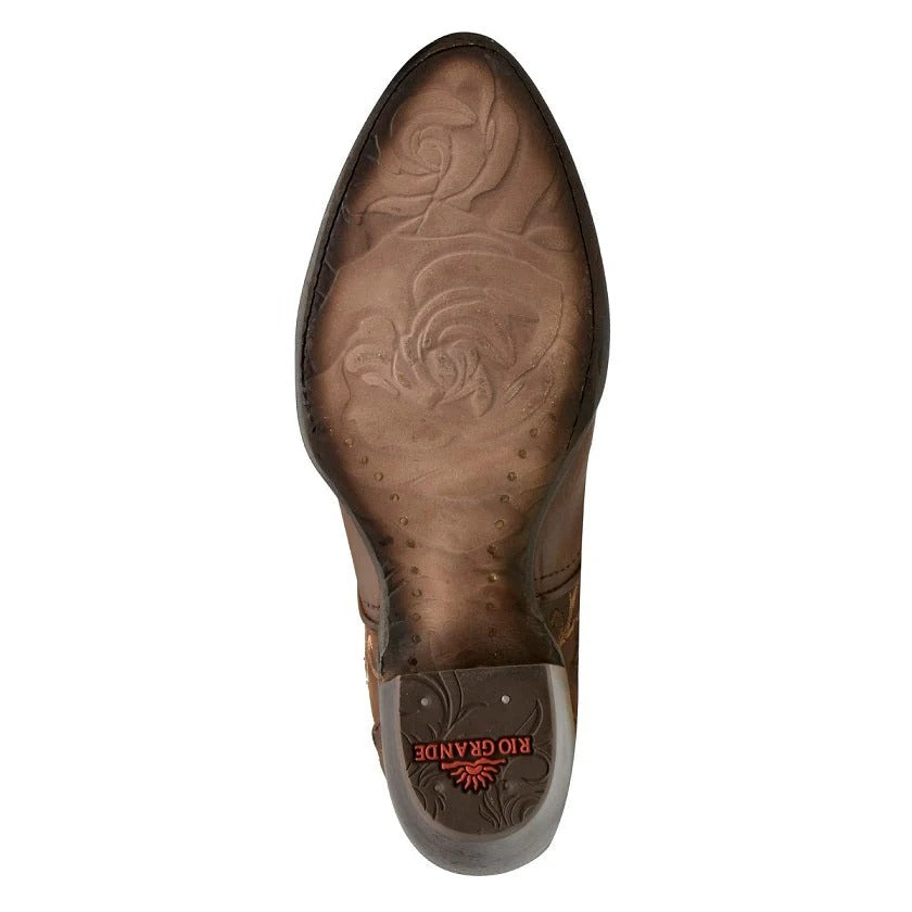 Women's Cowgirl Ankle Boot with Floral Embroidery Andrea