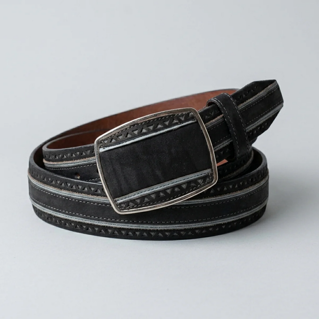 Men's Black Suede Belt