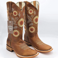 Sunflower Cowgirl Boots Square Toe
