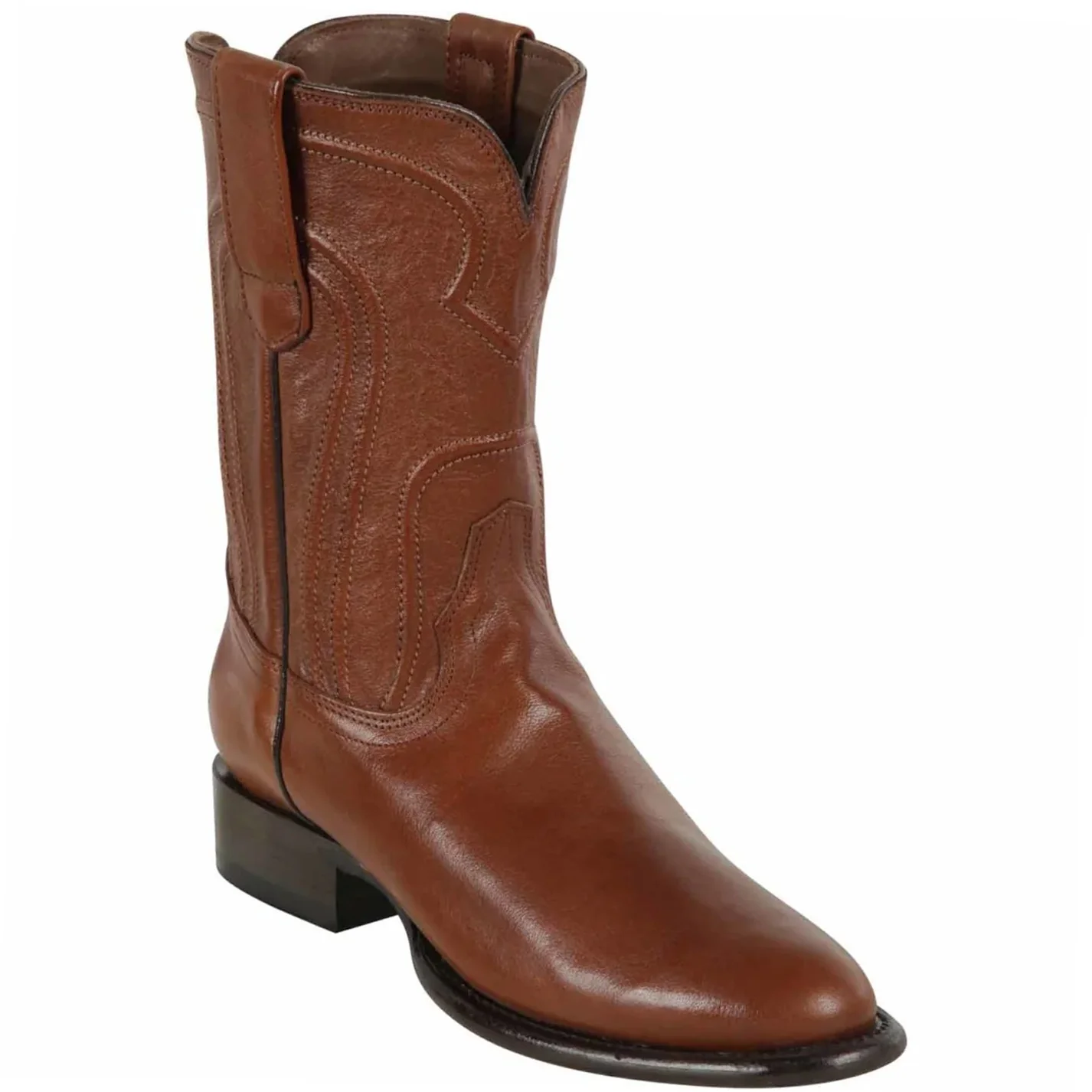 Los Altos Men's Brown Cowboy Boots Roper Toe