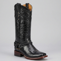 Women's Black Cowgirl Boot with Removable Harness Square Toe