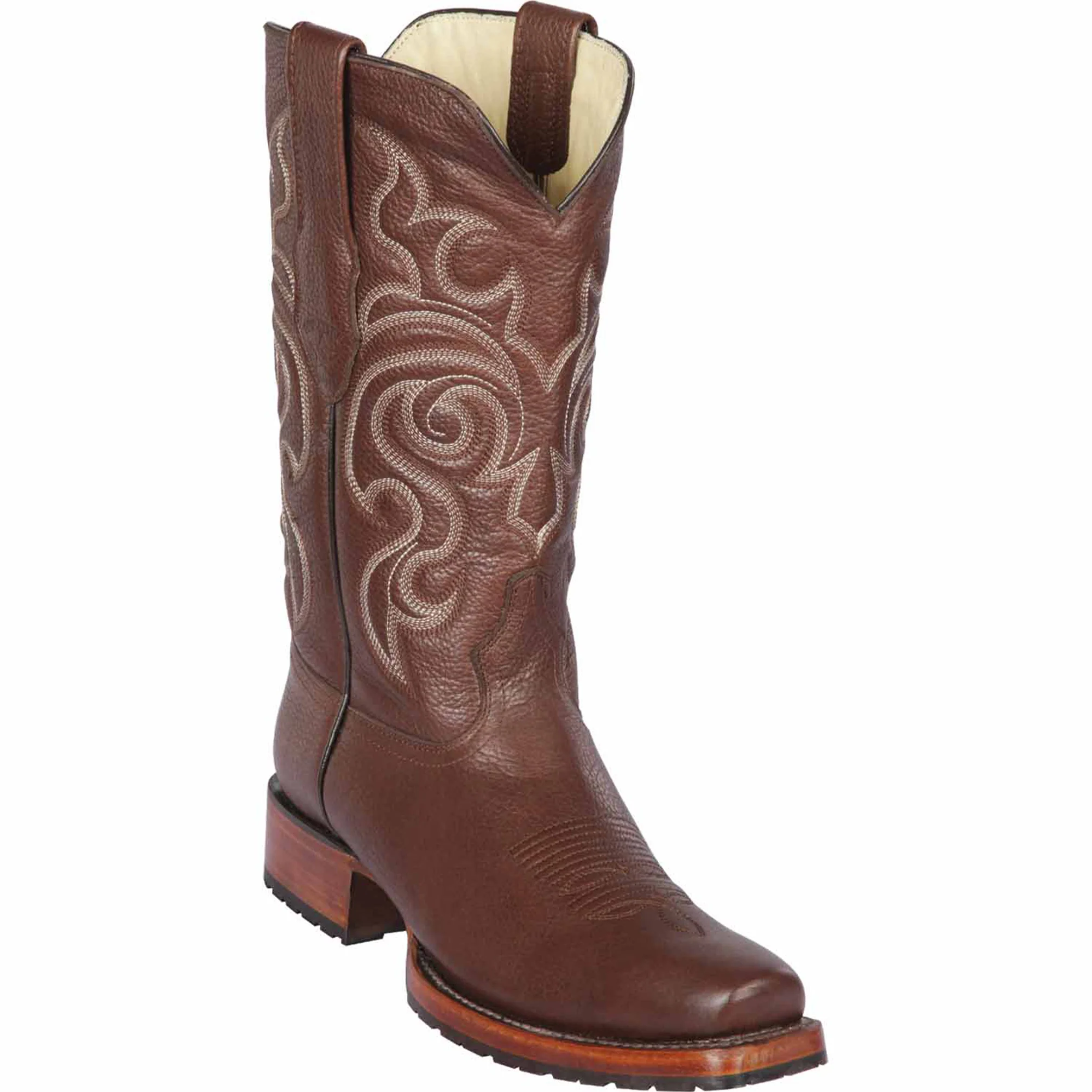 Los Altos Men's Grisly Brown Cowboy Boots Square Toe