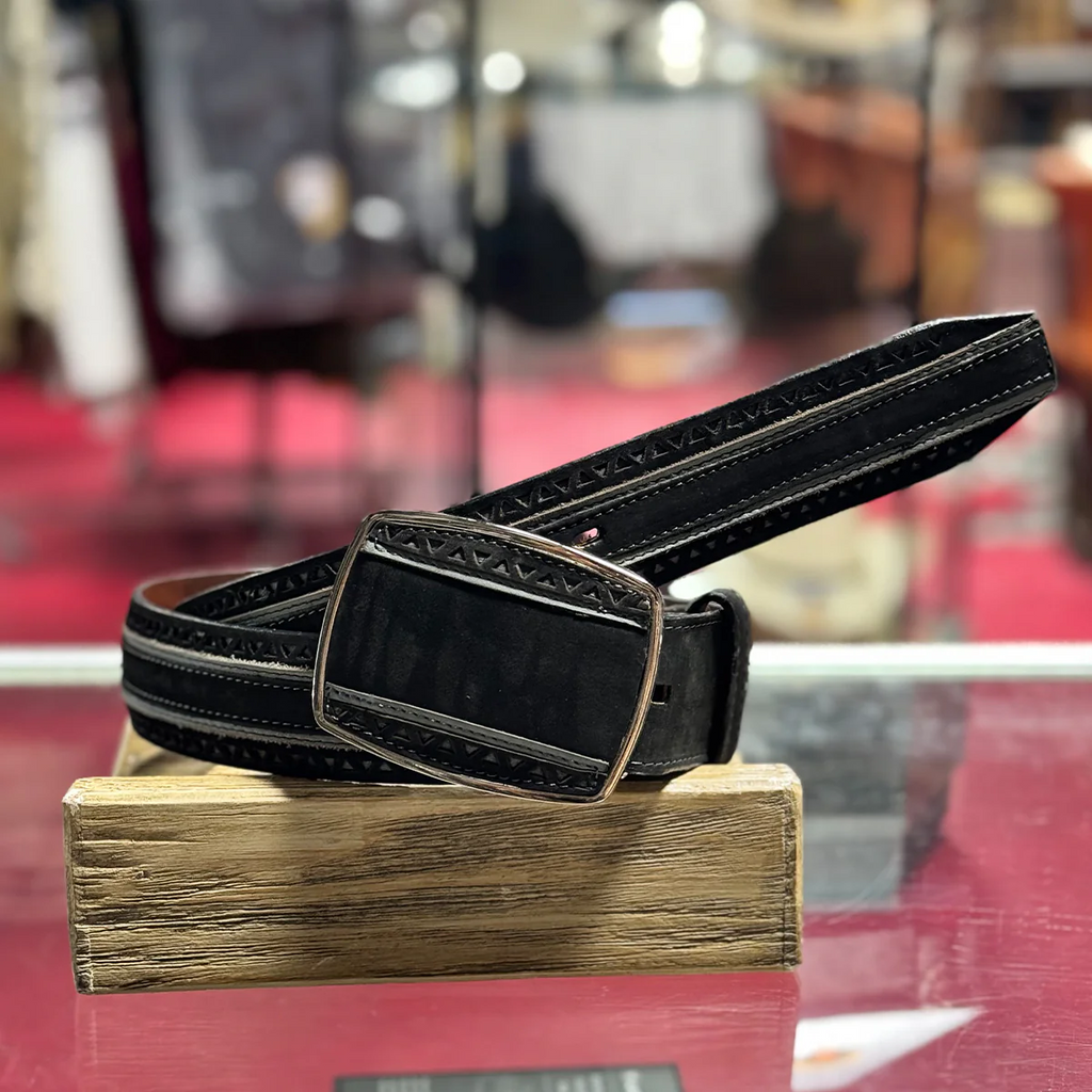 Men's Black Suede Belt