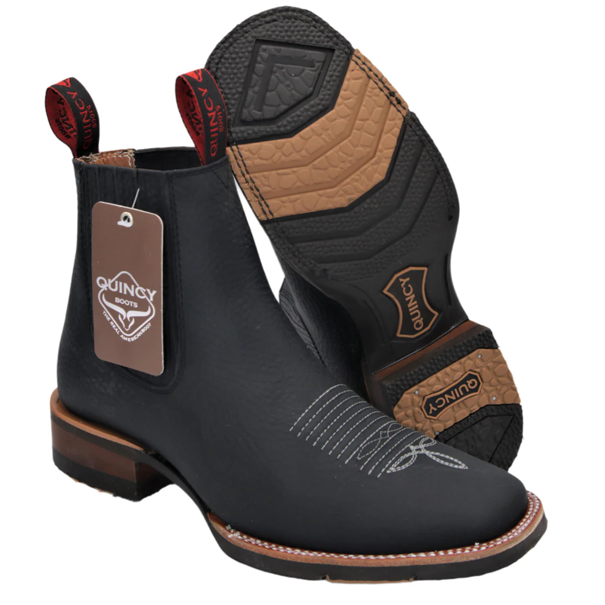 Mens Ankle Boots Square Toe