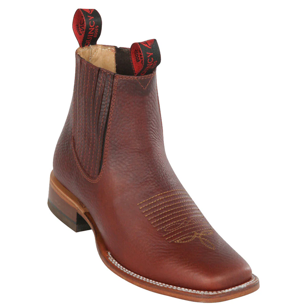 Quincy Men's Shedron Brown Ankle Boots Square Toe