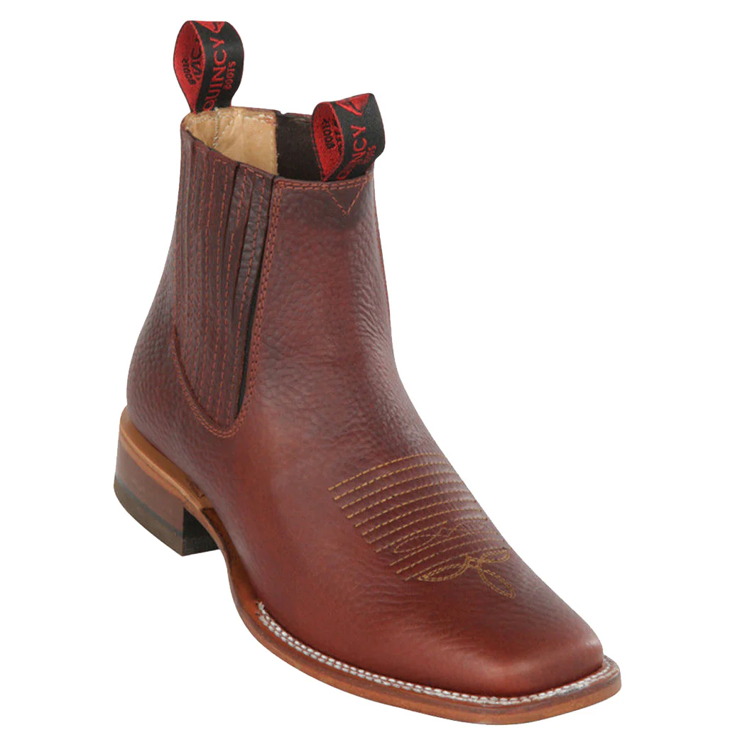 Quincy Men's Shedron Brown Ankle Boots Square Toe