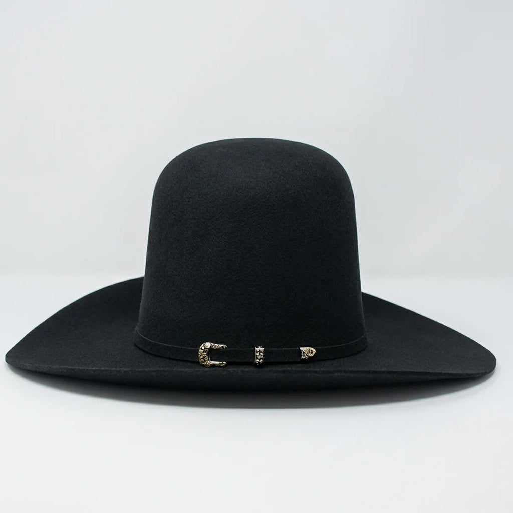 Tombstone 20X Black Open Crown Cowboy Felt Hat