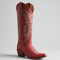 Women's Desert Red Knee High Boots Snip Toe