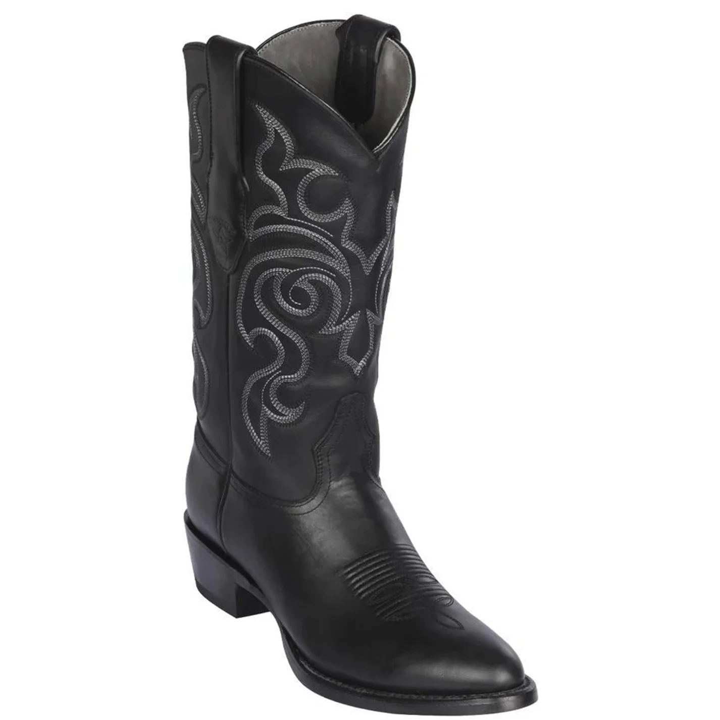 Los Altos Men's Black Round Toe Western Boots R Toe