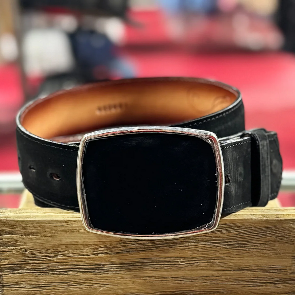 Nubuck Black Western Belt