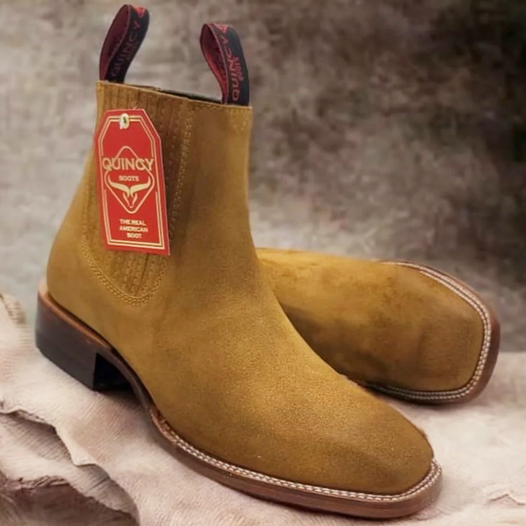 Ankle Boots Vintage Tan Square Toe