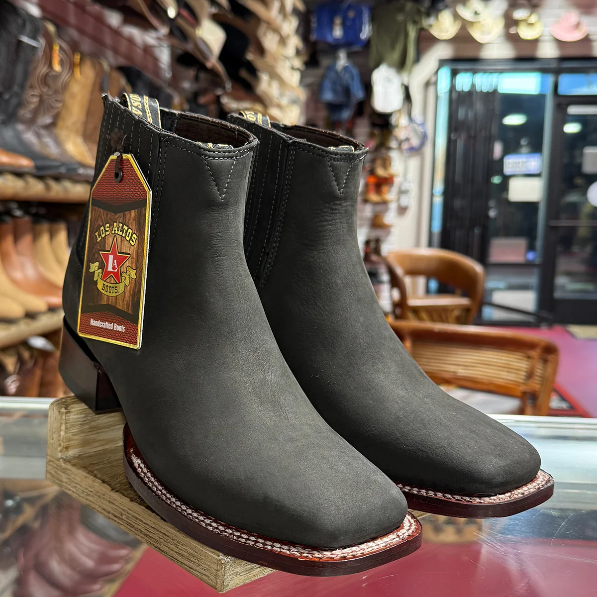 Grey Chelsea Boots Square Toe
