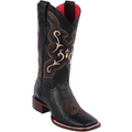 Women's Black Cowboy Boots Square Toe