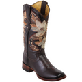 Women's Snake Embroidered Boots Square Toe