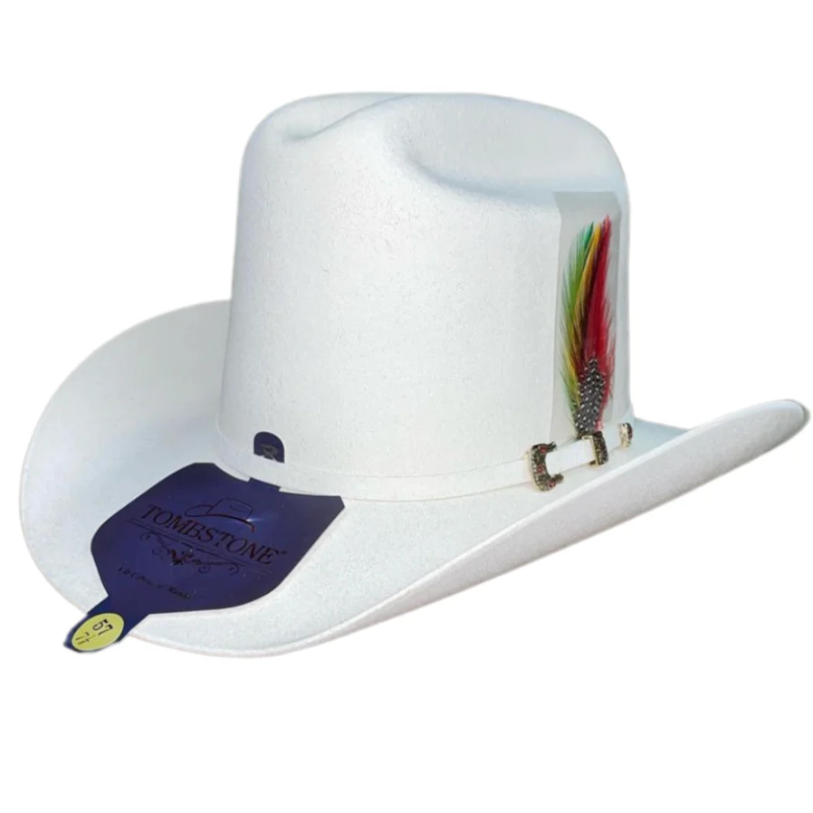 Tombstone El Viejón Tejana White Felt Hat