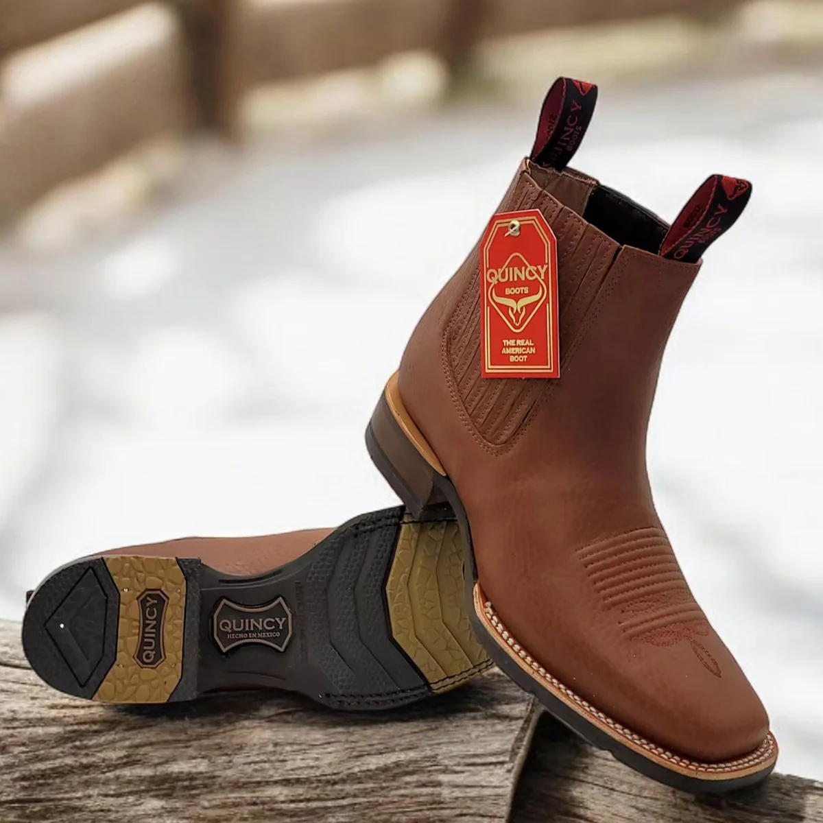 Ankle Western Boots Square Toe
