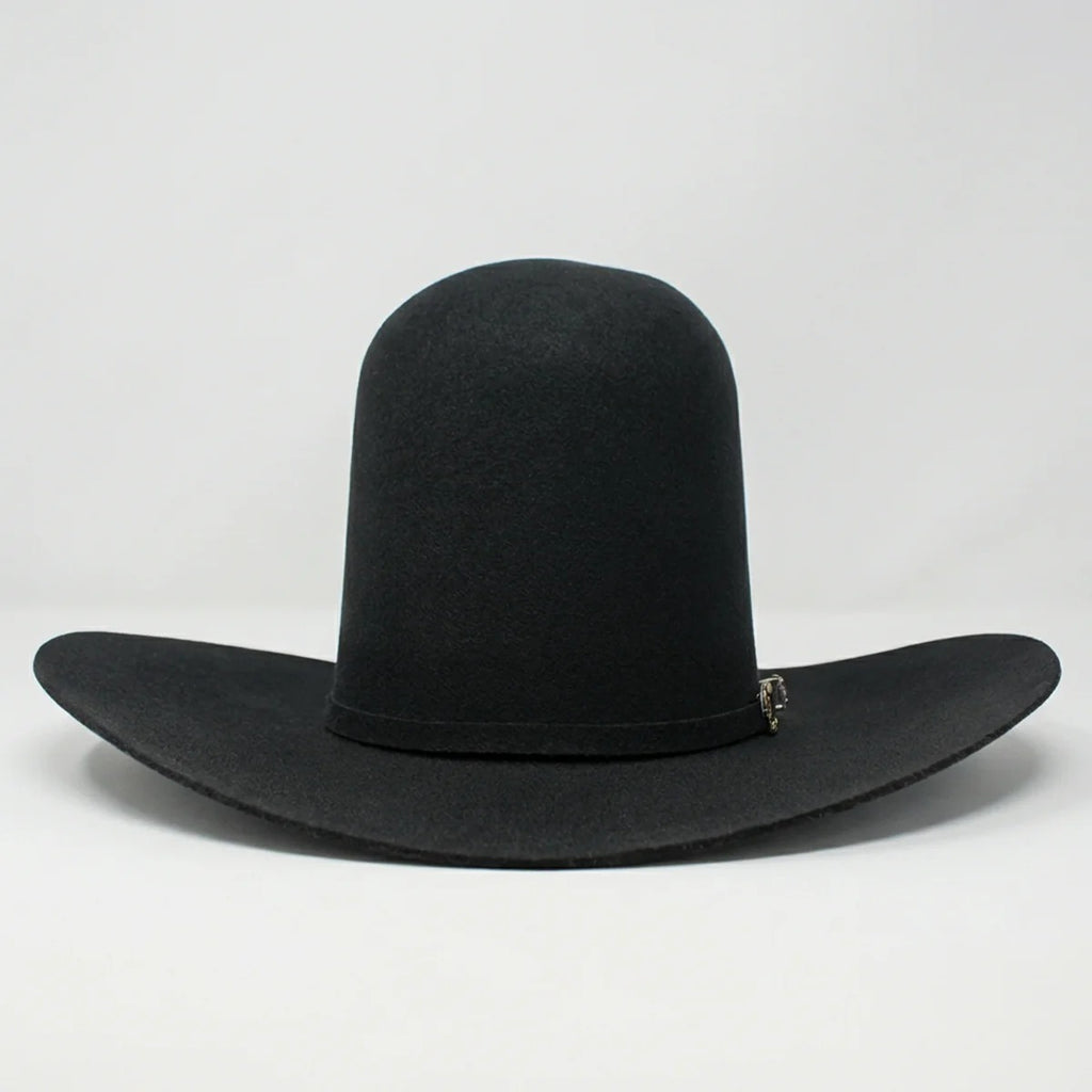 Tombstone 20X Black Open Crown Cowboy Felt Hat