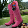 Tall Pink Cowgirl Boots Snip Toe
