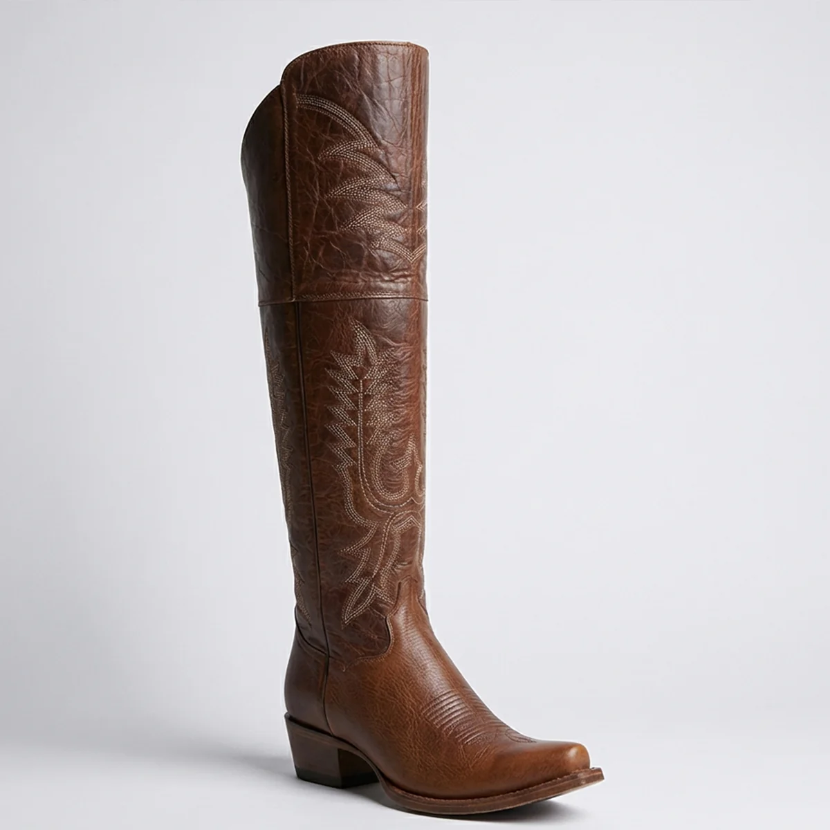 Women's Ohio Walnut Brown Over The Knee Boots Snip Toe