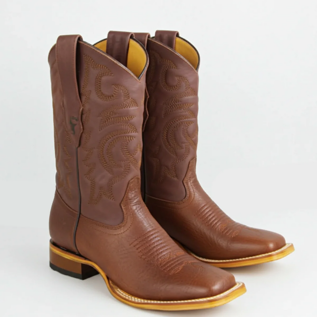 Los Altos Bull Shoulder Cowboy Boots Square Toe